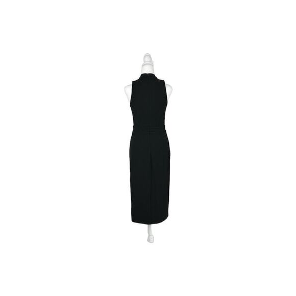 Express Black High Neck Keyhole Midi Dress with Front Slit Size 6 - Picture 14 of 16